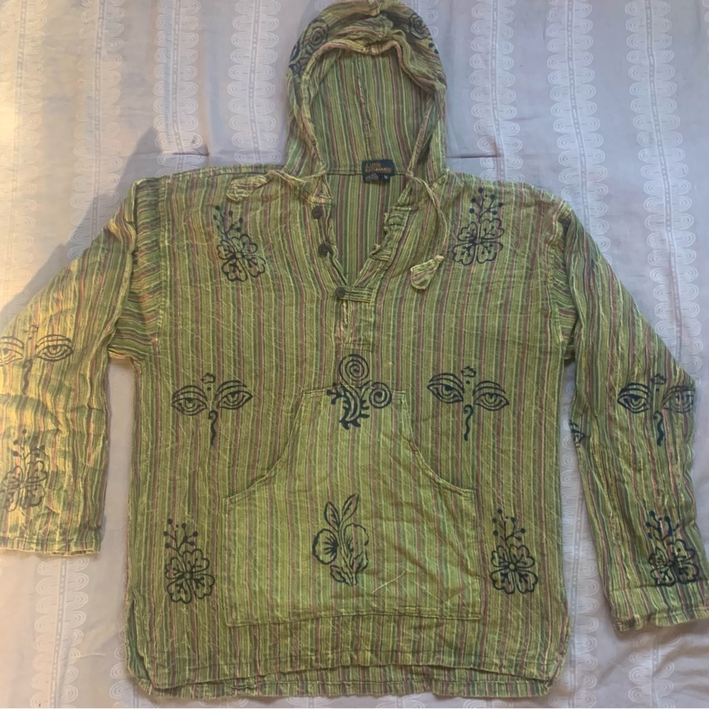*SOLD* Eyes of Buddha & Flower Cotton Shirt